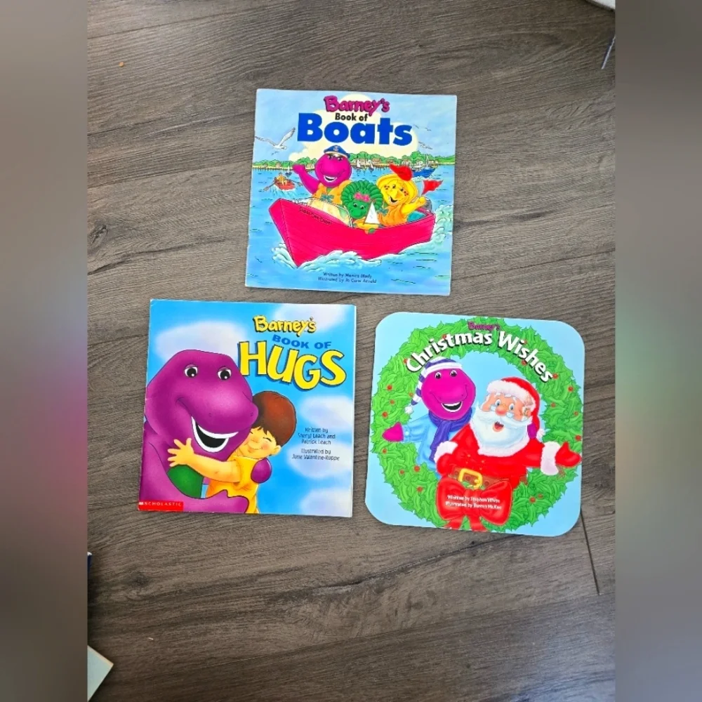 Barney Vintage Paperback Children's Books, Set of 3.